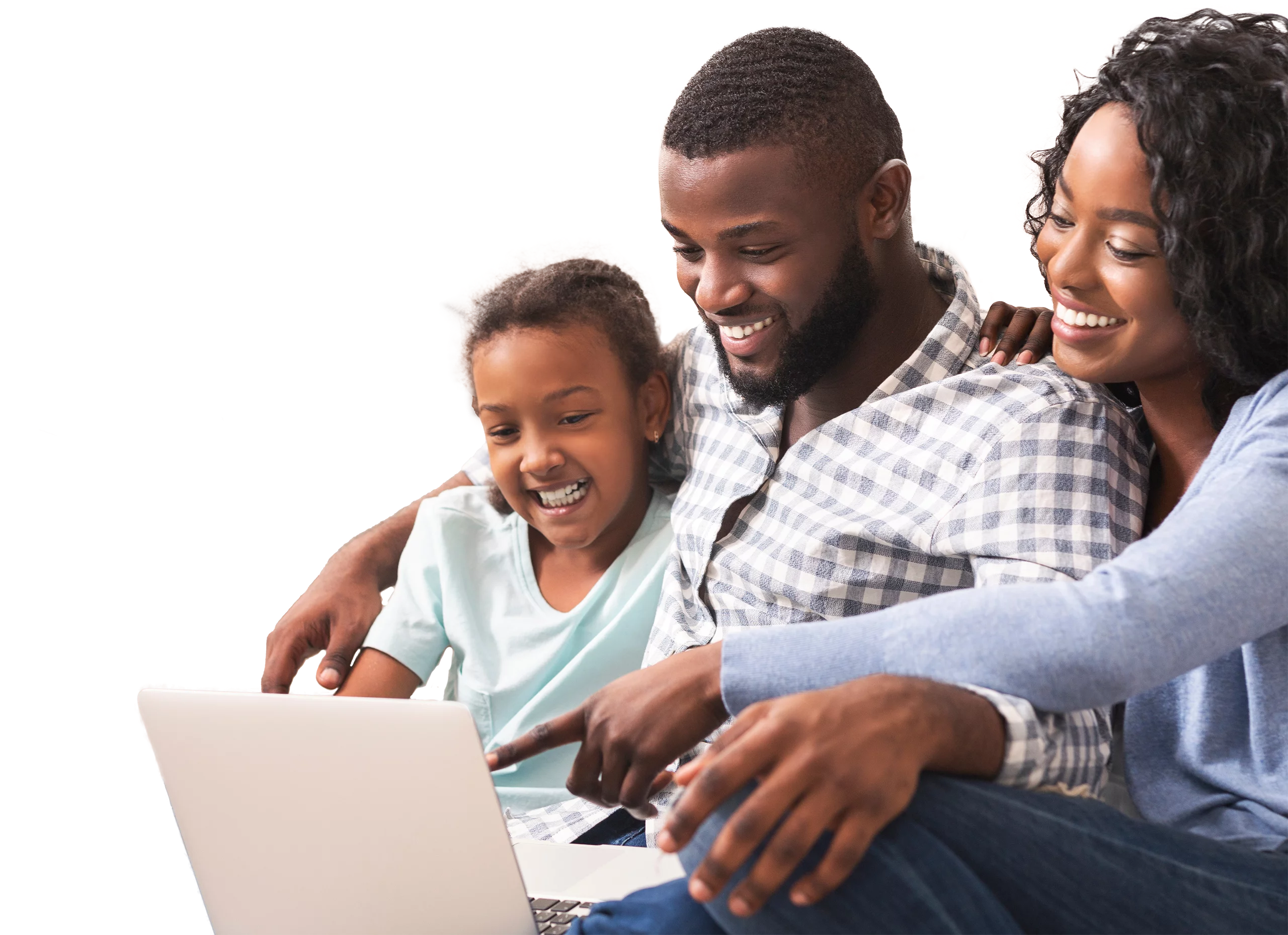 Family with laptop on Acer France's device security page