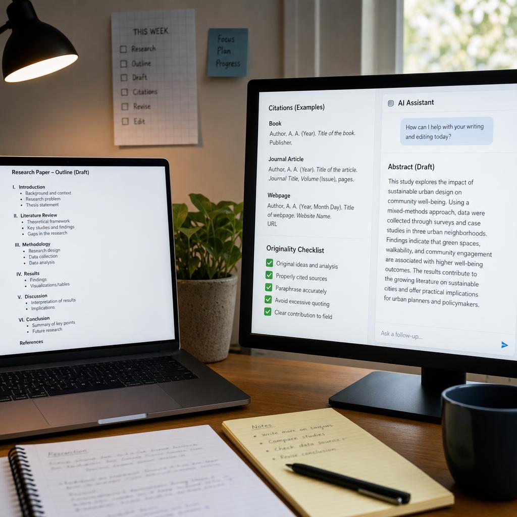 Original photographic EssayDone editorial for AI-assisted writing, drafting, paraphrasing and editing software
