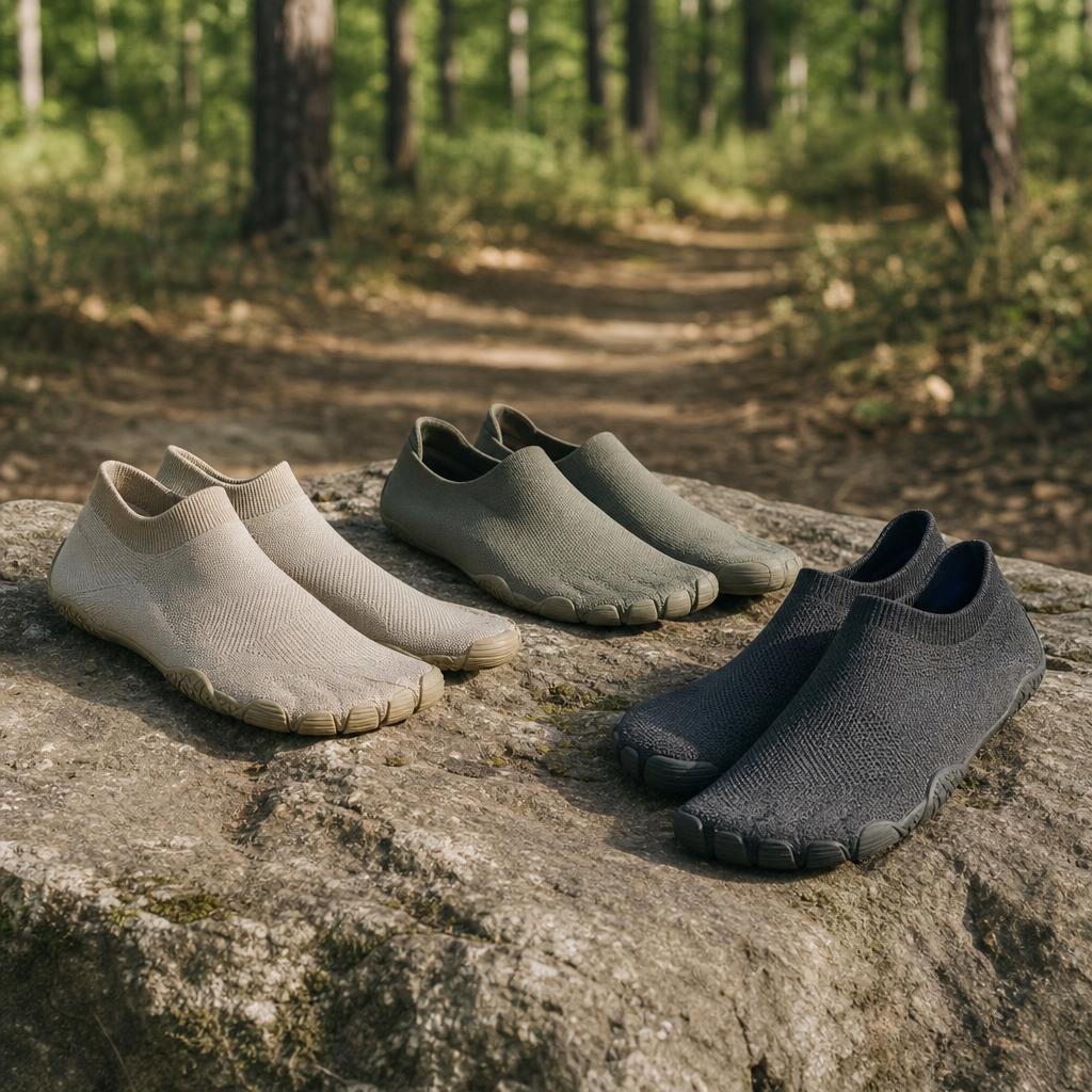 Original natural photographic Skinners Europe editorial for European barefoot-style footwear and sock-shoe storefront