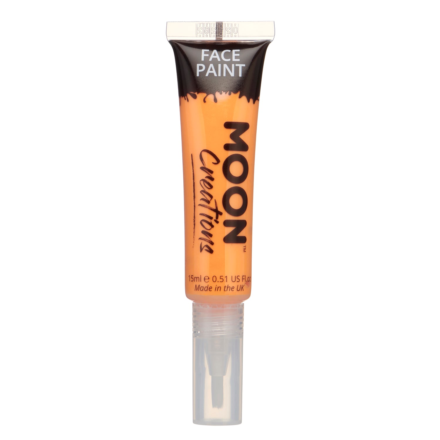 Orange Moon Creations face and body paint tube with a brush applicator