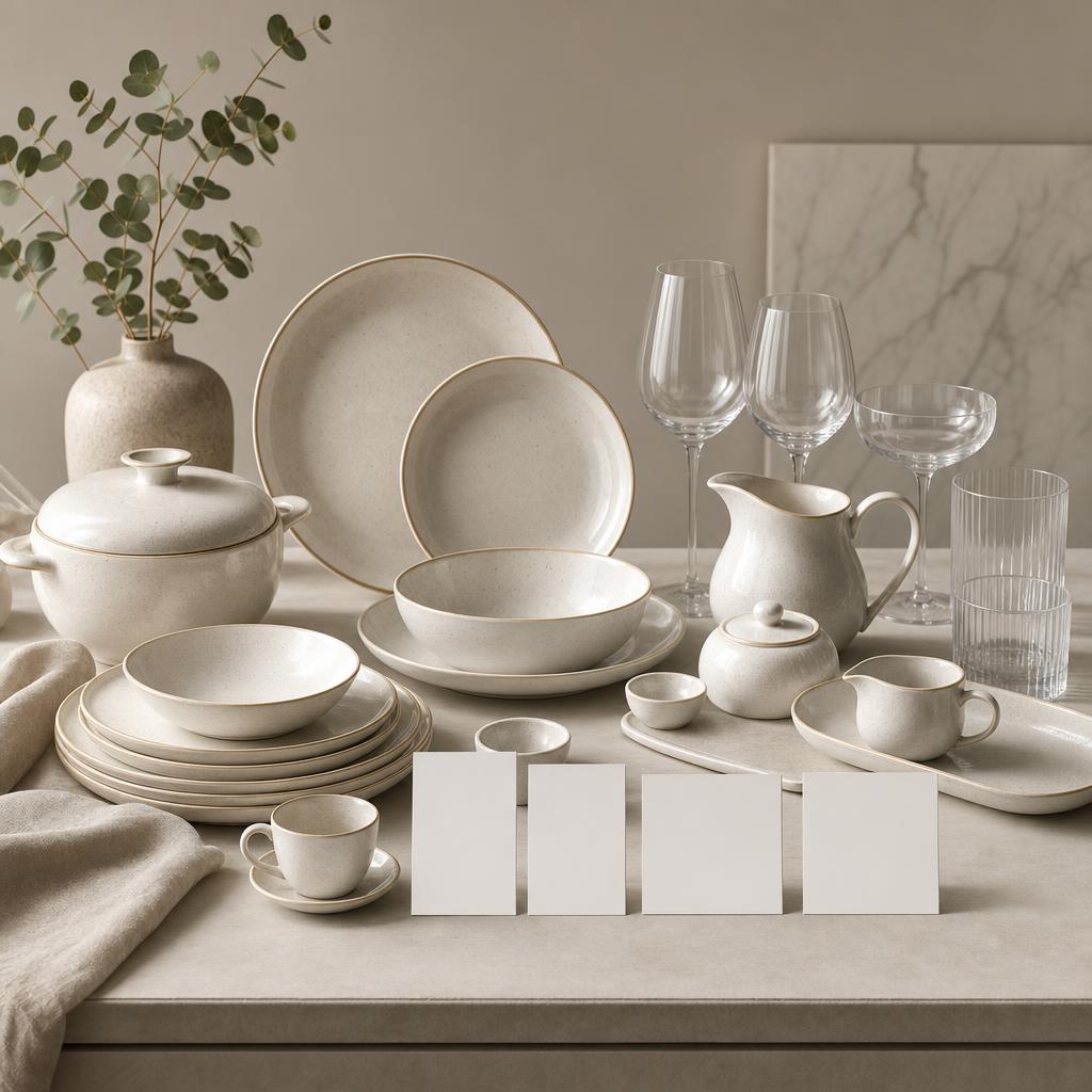 Original Fyrklövern DE editorial for tableware, porcelain, glassware and home collections