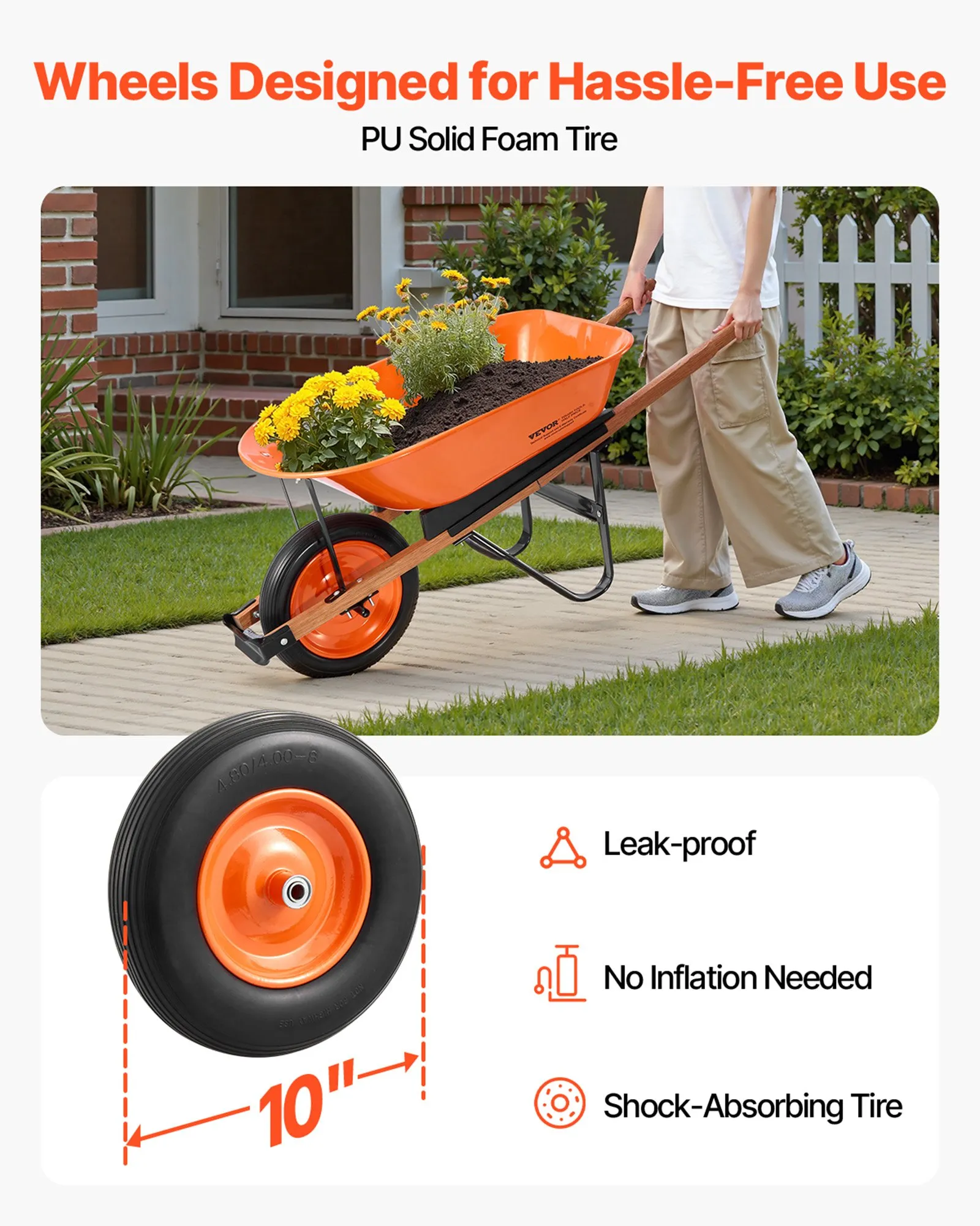 VEVOR garden wheelbarrow cart