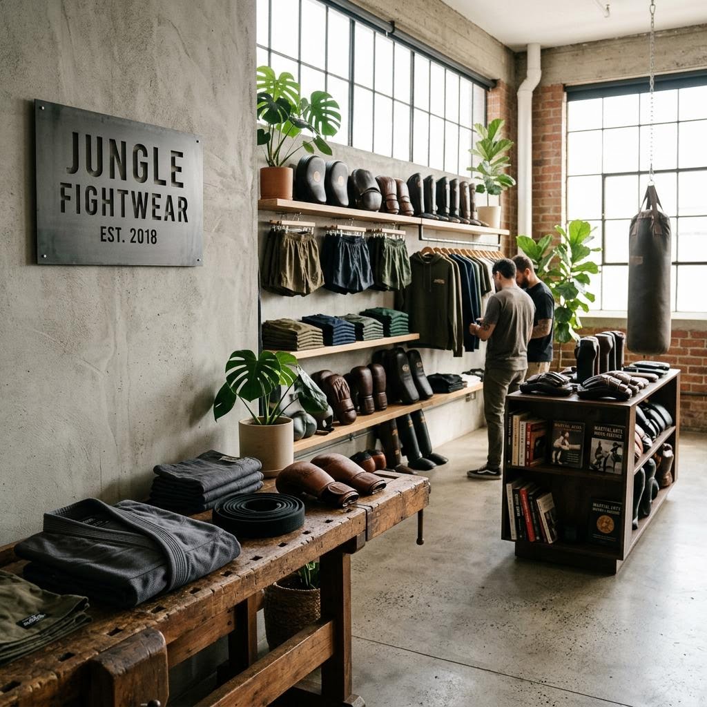 Original editorial image illustrating the Jungle Fightwear merchant category