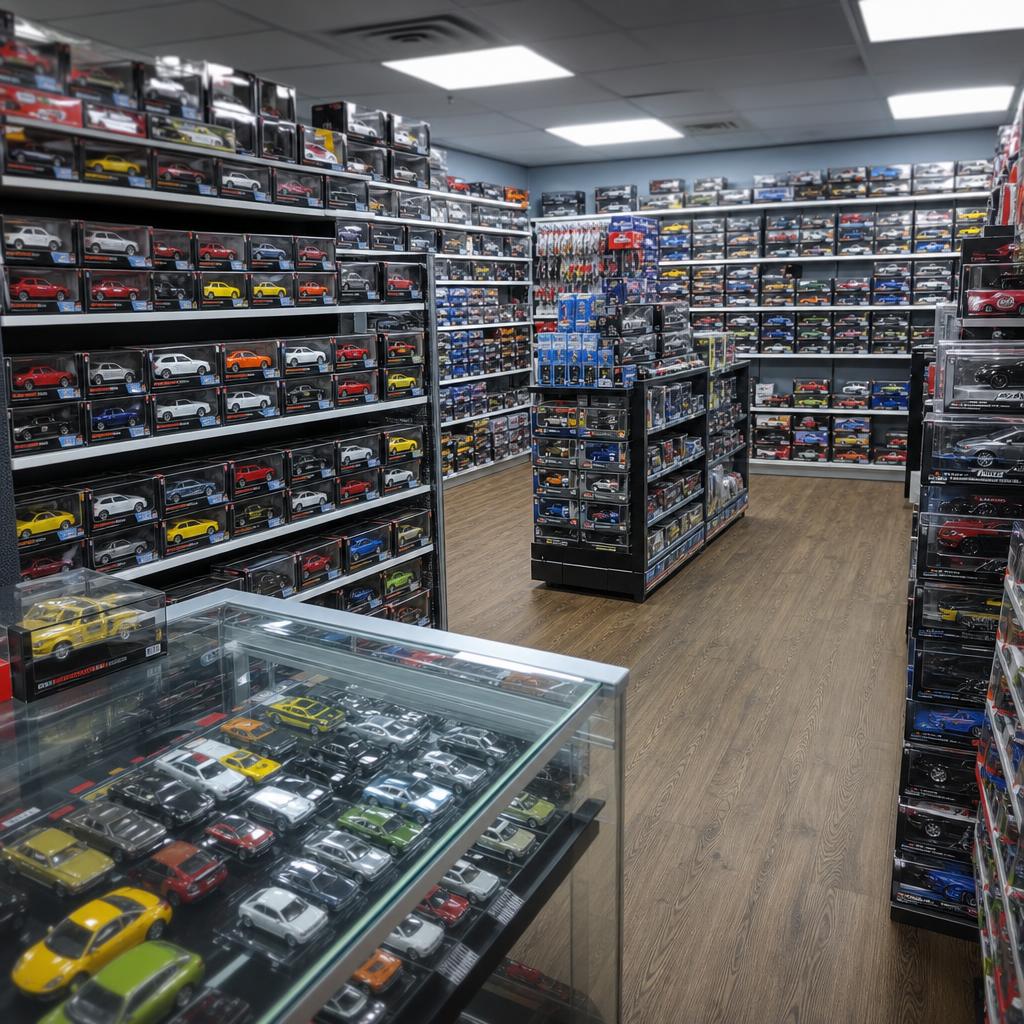 Original photographic Diecast Models Wholesale US editorial for US die-cast scale model car and collectible storefront