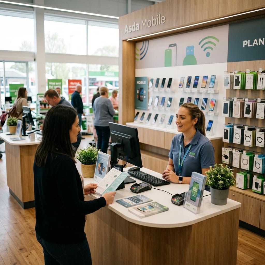 Original editorial image illustrating the Asda Mobile merchant category