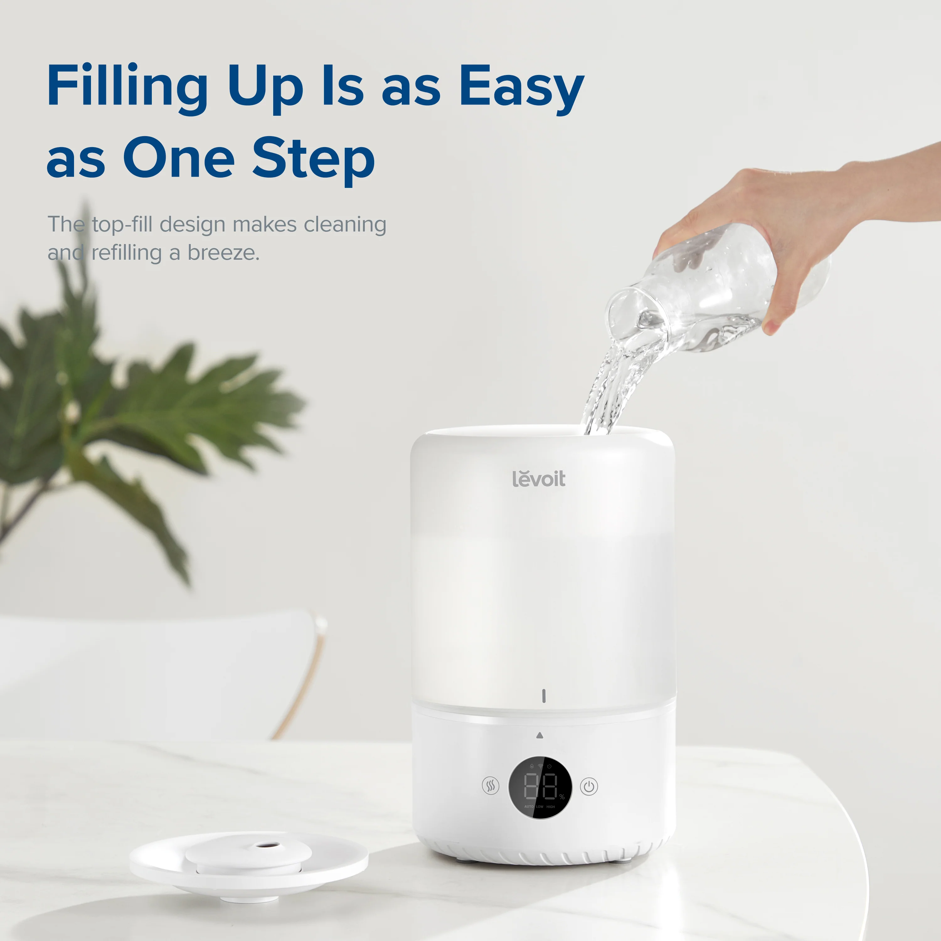 Levoit top-fill humidifier designed for easy cleaning