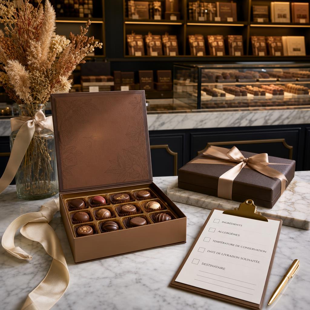 Original photographic zChocolat France editorial for French chocolate gift and delivery storefront