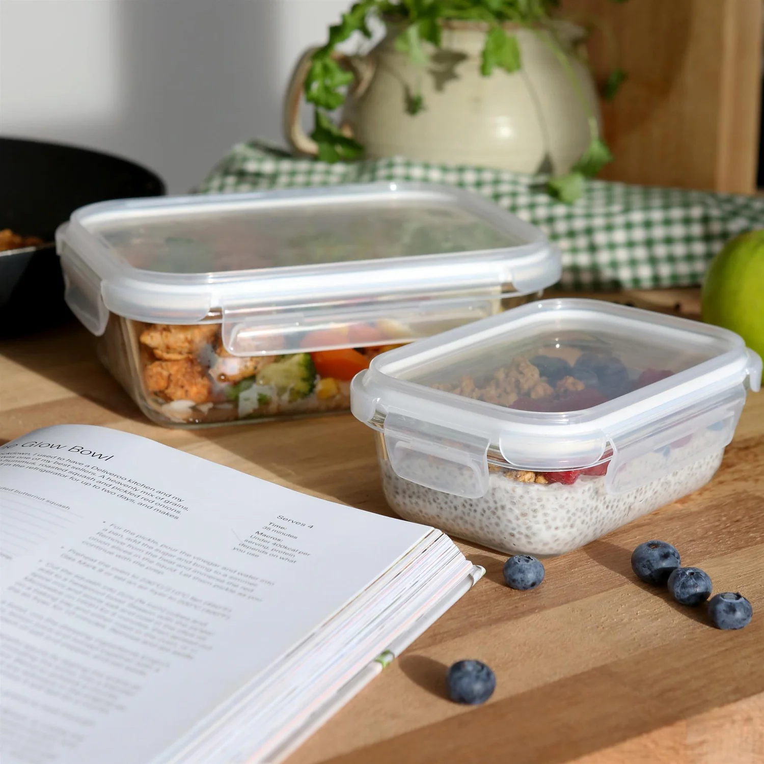 Rinkit glass food storage containers with lids