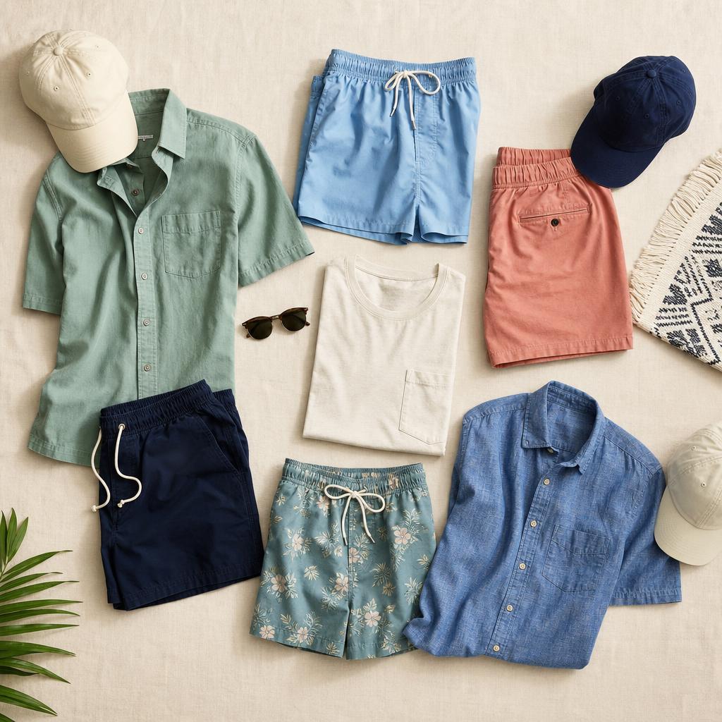 Original photographic Chubbies US editorial for US men’s shorts, swimwear and casual apparel