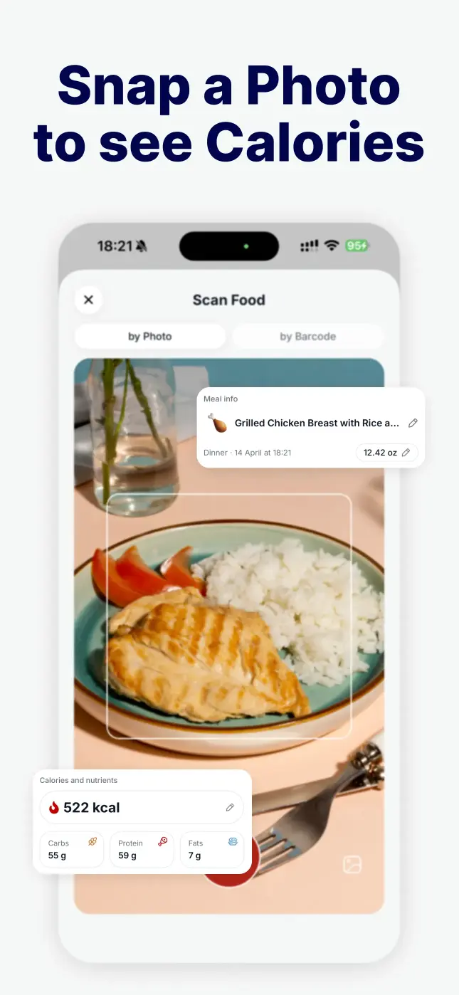 Nutrinixy AI photo food-recognition screen