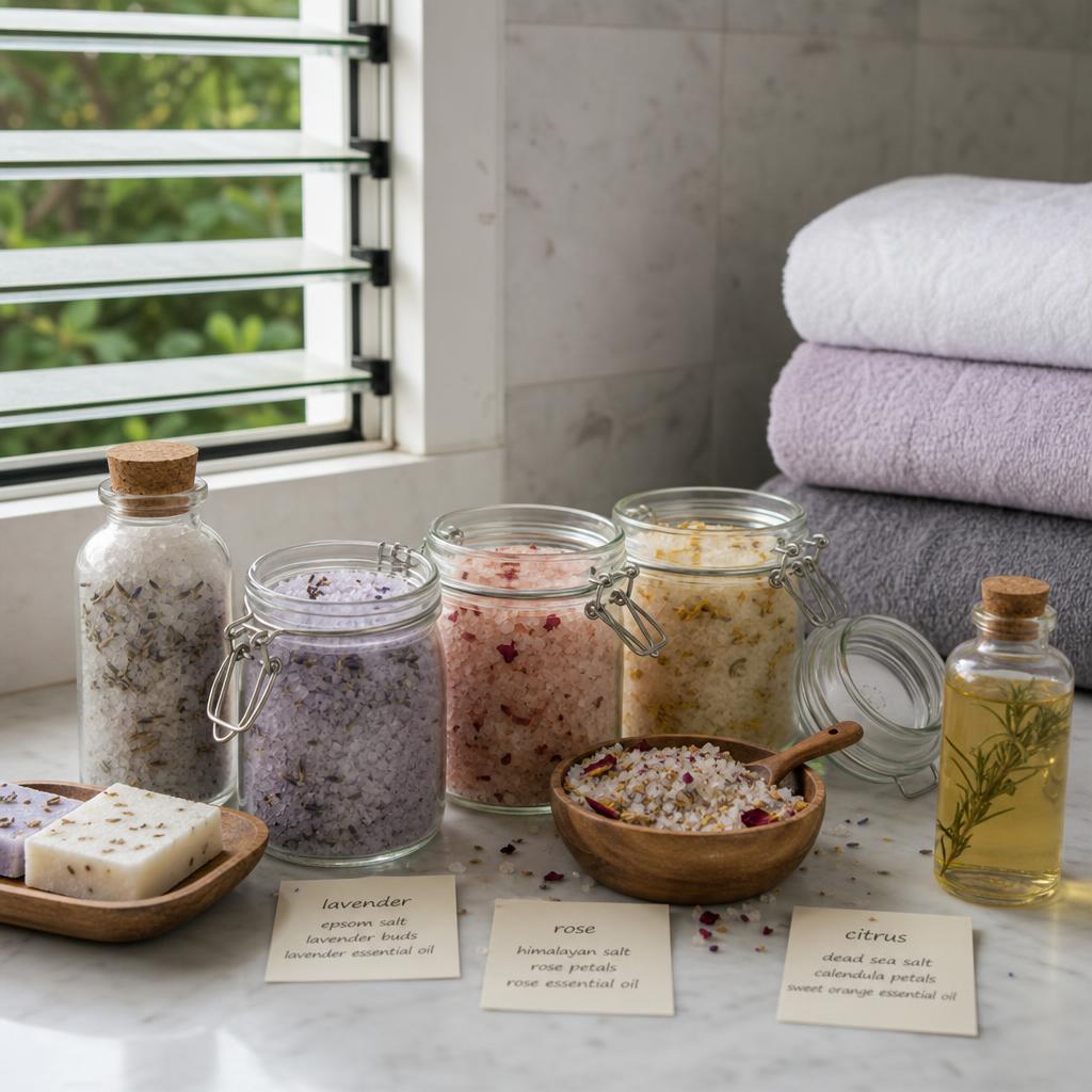 Original photographic Pure Scentum US editorial for US scented bath salts and bath products