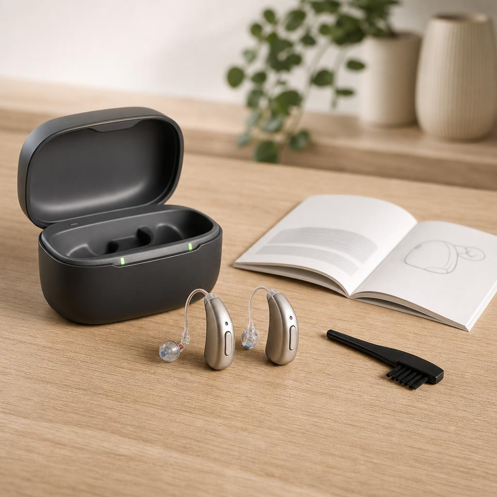 Original photographic Audien Hearing US editorial for US over-the-counter hearing aids and accessories