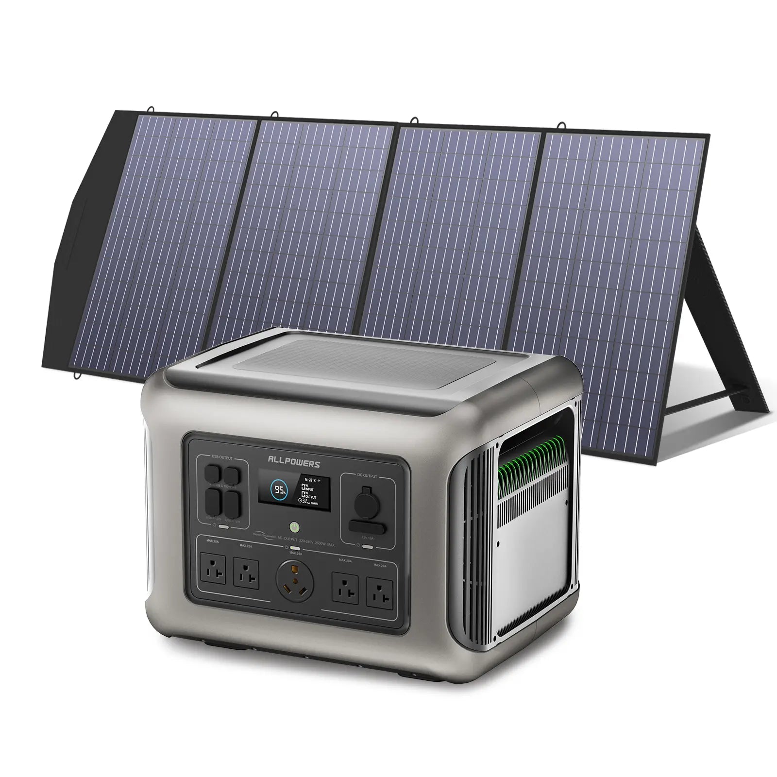 ALLPOWERS portable power station paired with a folding solar panel