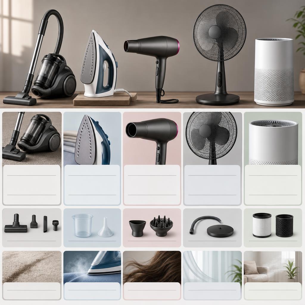 Original Rowenta ES editorial for vacuuming, ironing, beauty and household appliances