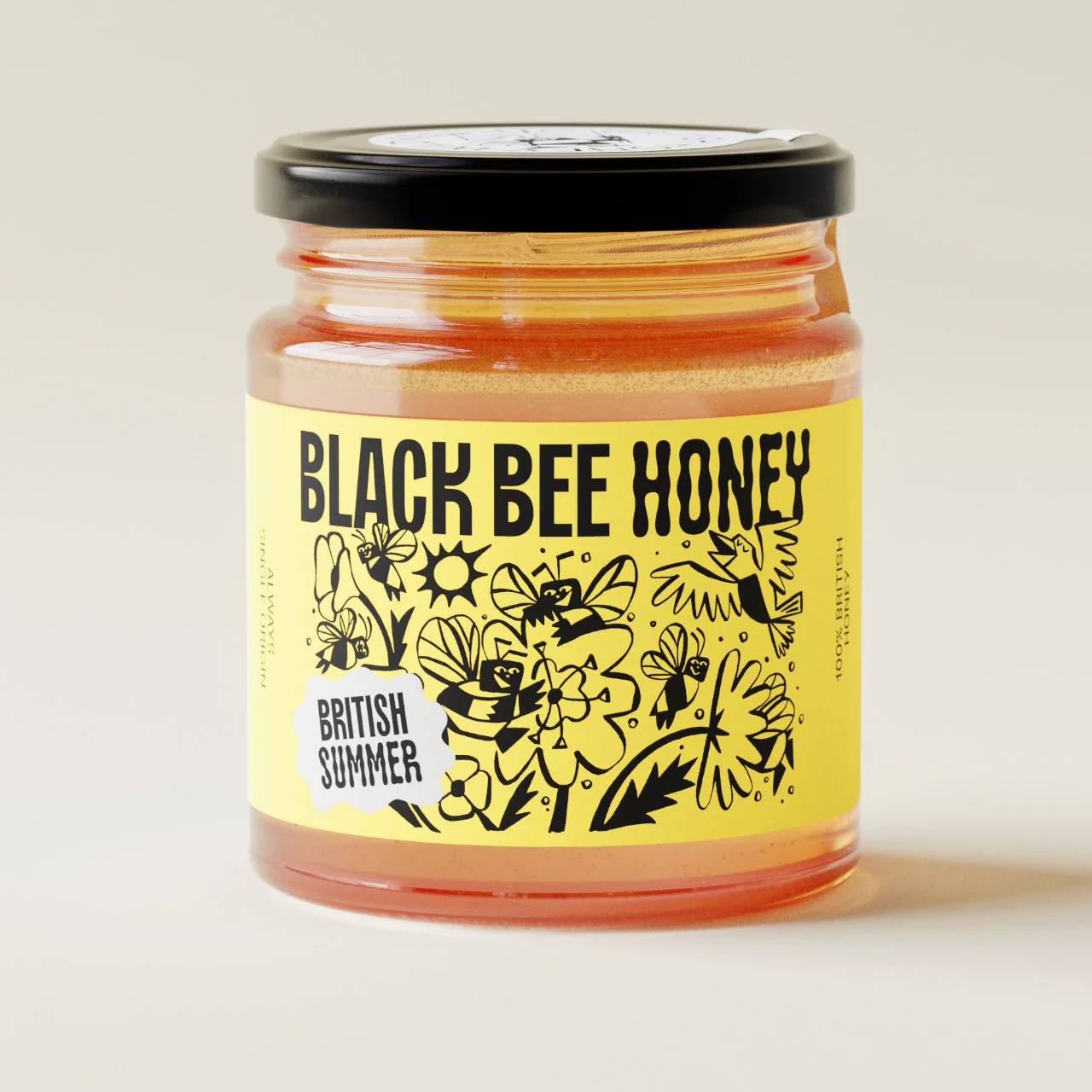 Black Bee Honey British summer honey jar