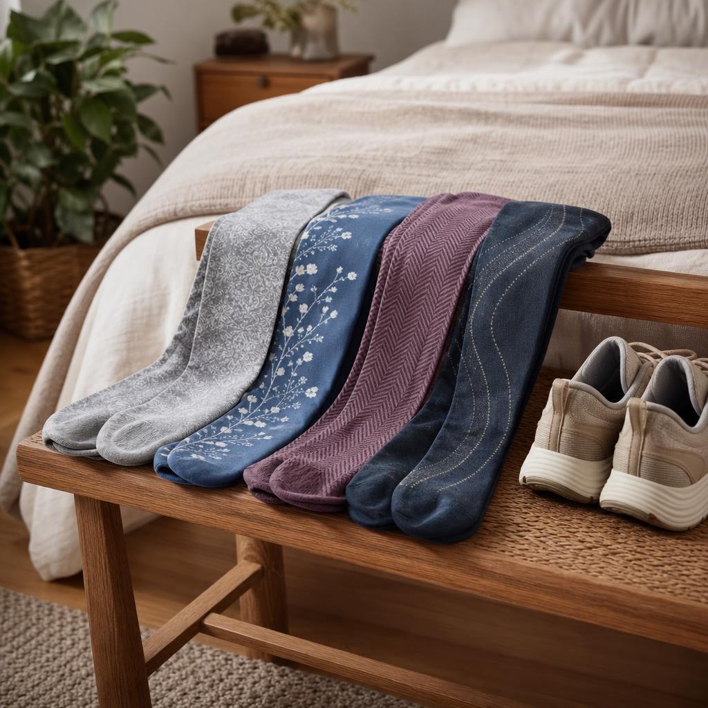 Original natural photographic Sockwell editorial for US lifestyle and graduated compression sock storefront