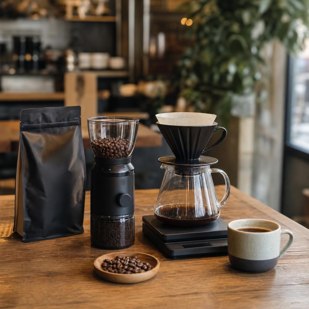 Original photographic Balance Coffee UK editorial for UK roasted coffee beans, ground coffee and brewing products