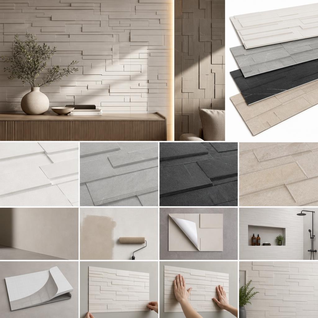 Original Commomy Decor editorial for peel-and-stick 3D wall tiles and interior decor panels