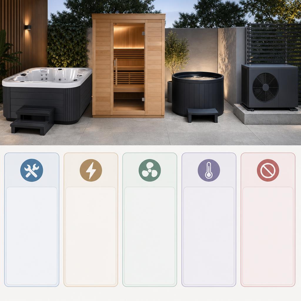 Original Steam & Oak editorial for hot tubs, saunas, cold plunges and heat pumps with delivery and installation guidance