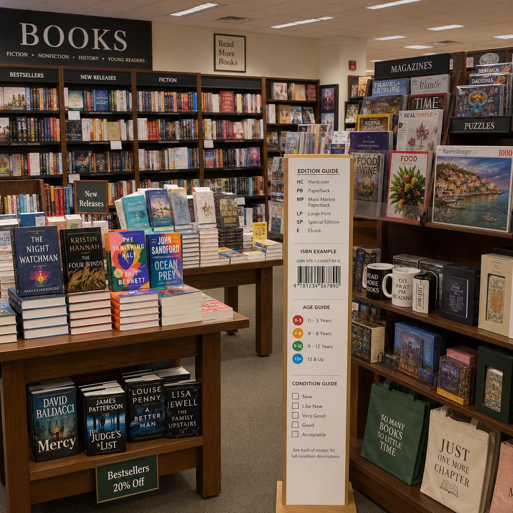 Original photographic Books-A-Million US editorial for US books, magazines, toys, gifts and entertainment retail storefront