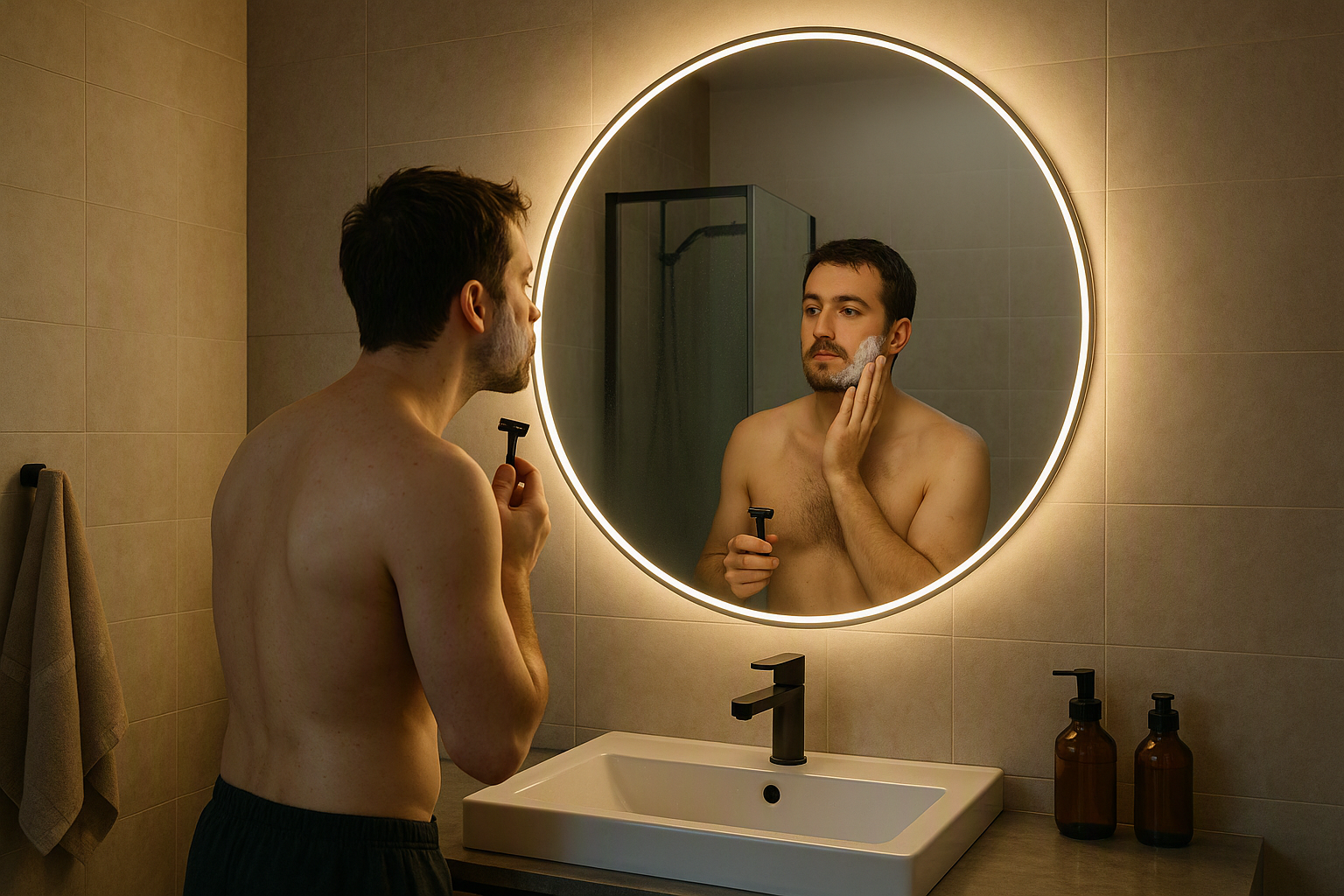 Editorial image for Der Spiegel, der nicht beschlägt, wenn man ihn am meisten braucht