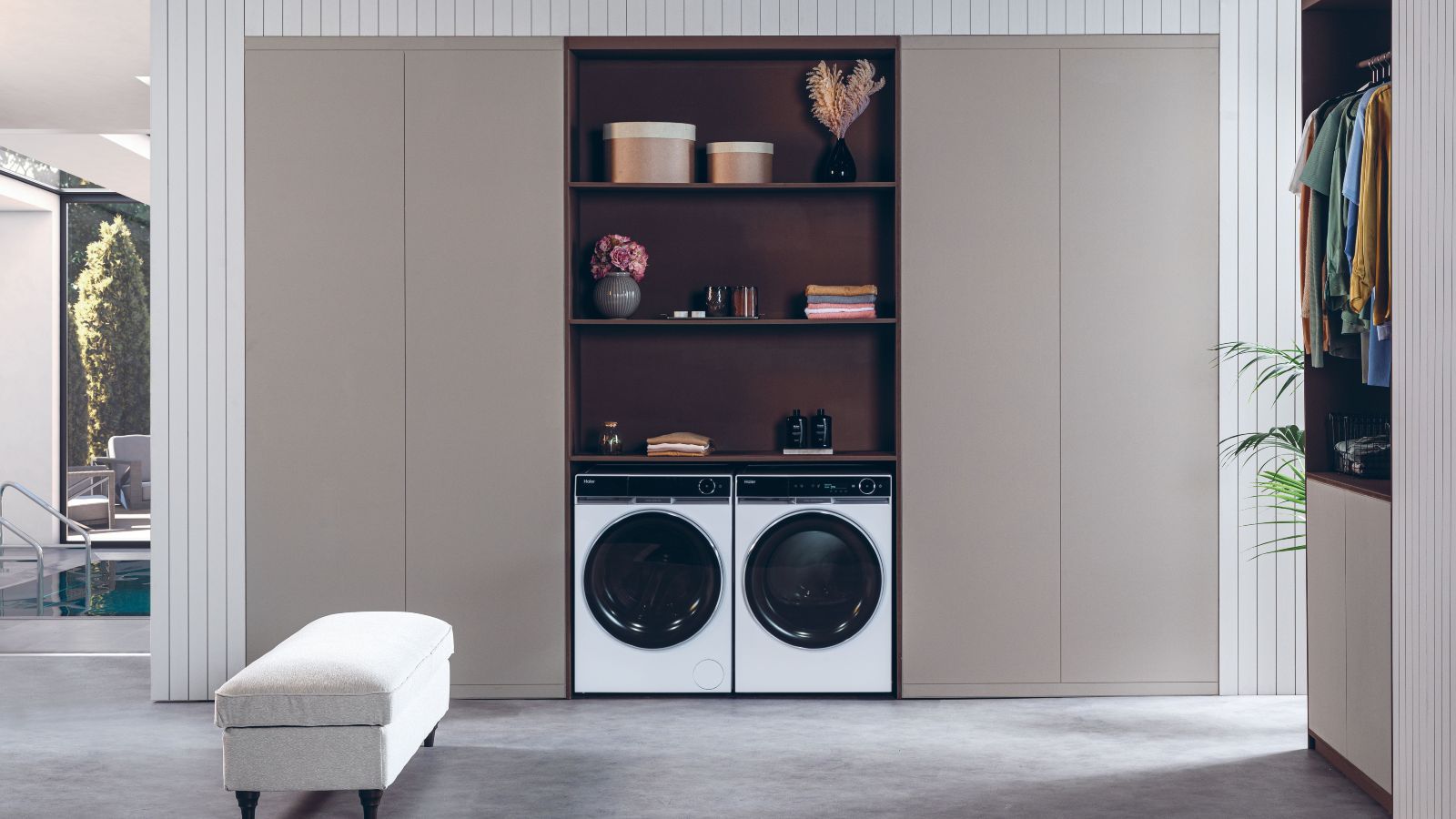 Connected Haier washing machine controlled by phone