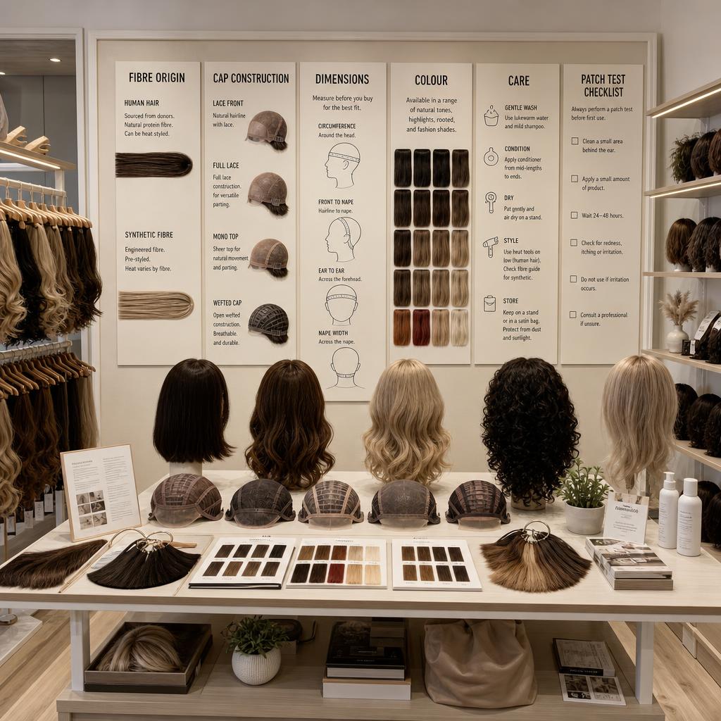 Original photographic ABC Wigs US editorial for US human-hair and synthetic wig storefront