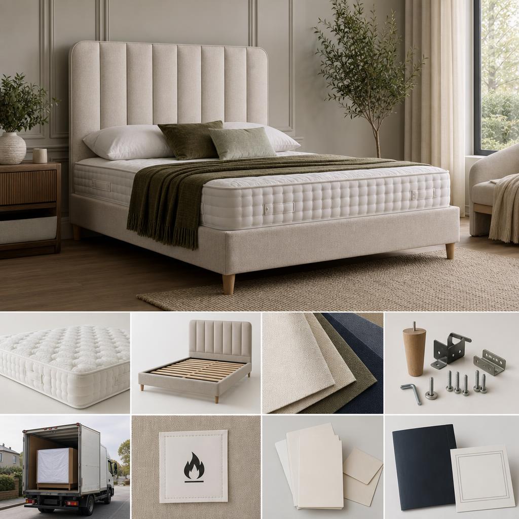 Original The English Bed Company UK editorial for UK handmade upholstered beds, headboards and mattresses