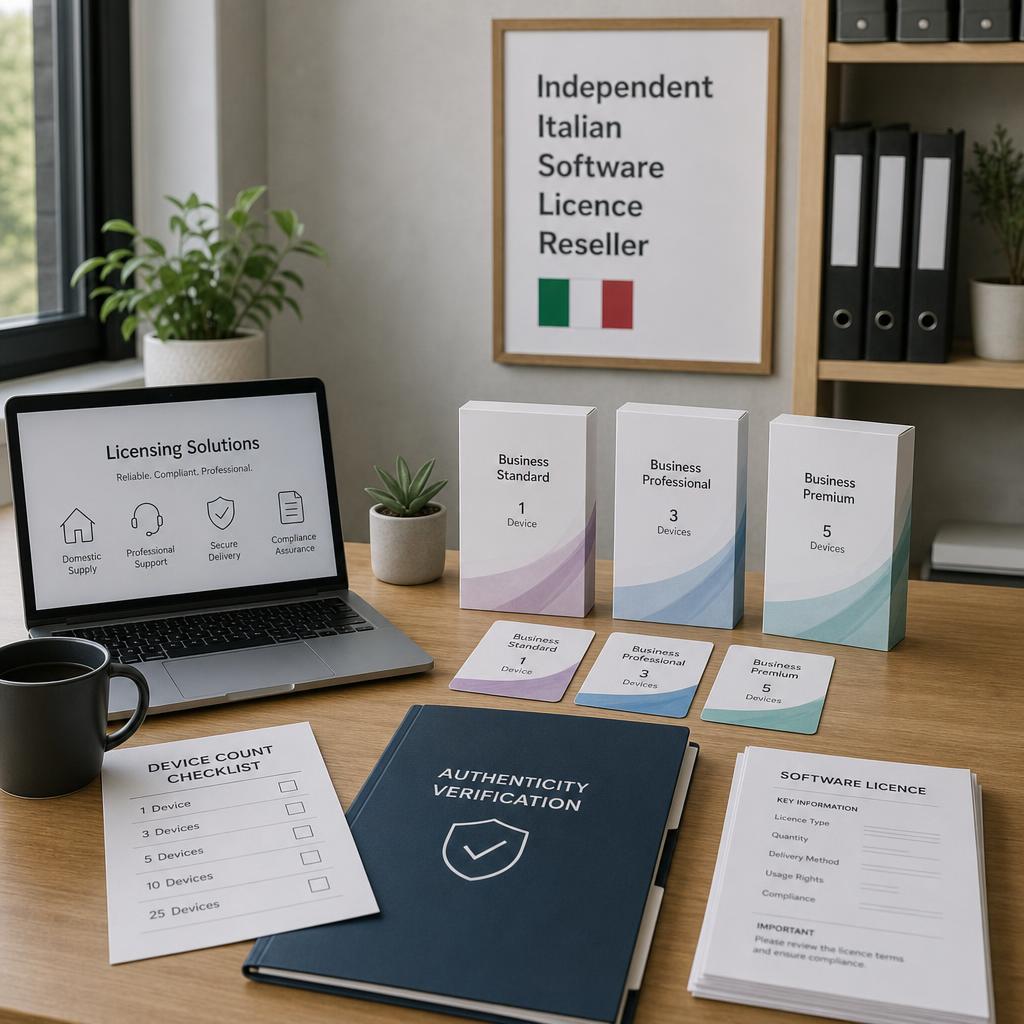 Original photographic Macrosoft Store Italy editorial for independent Italian-language software licence reseller for Microsoft, Adobe and other publishers