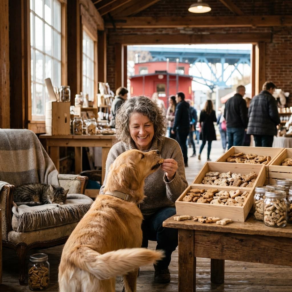 Original editorial image illustrating The Granville Island Pet Treatery Corp's product or service category