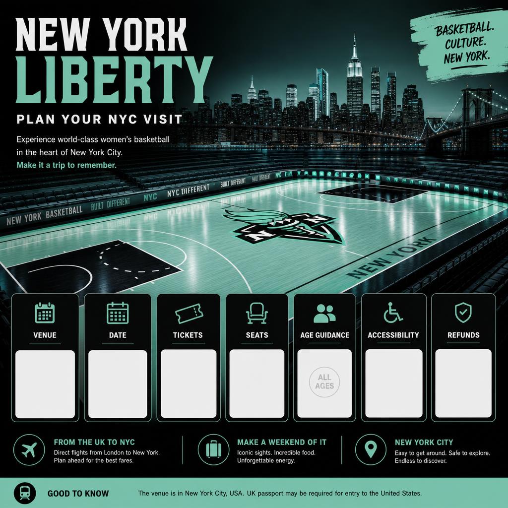 Original New York Liberty editorial for UK-audience tickets and information for New York Liberty basketball games physically in New York City