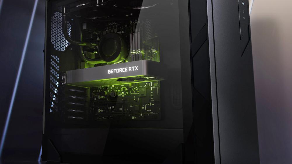 Graphics card installed inside a gaming PC at Box.co.uk