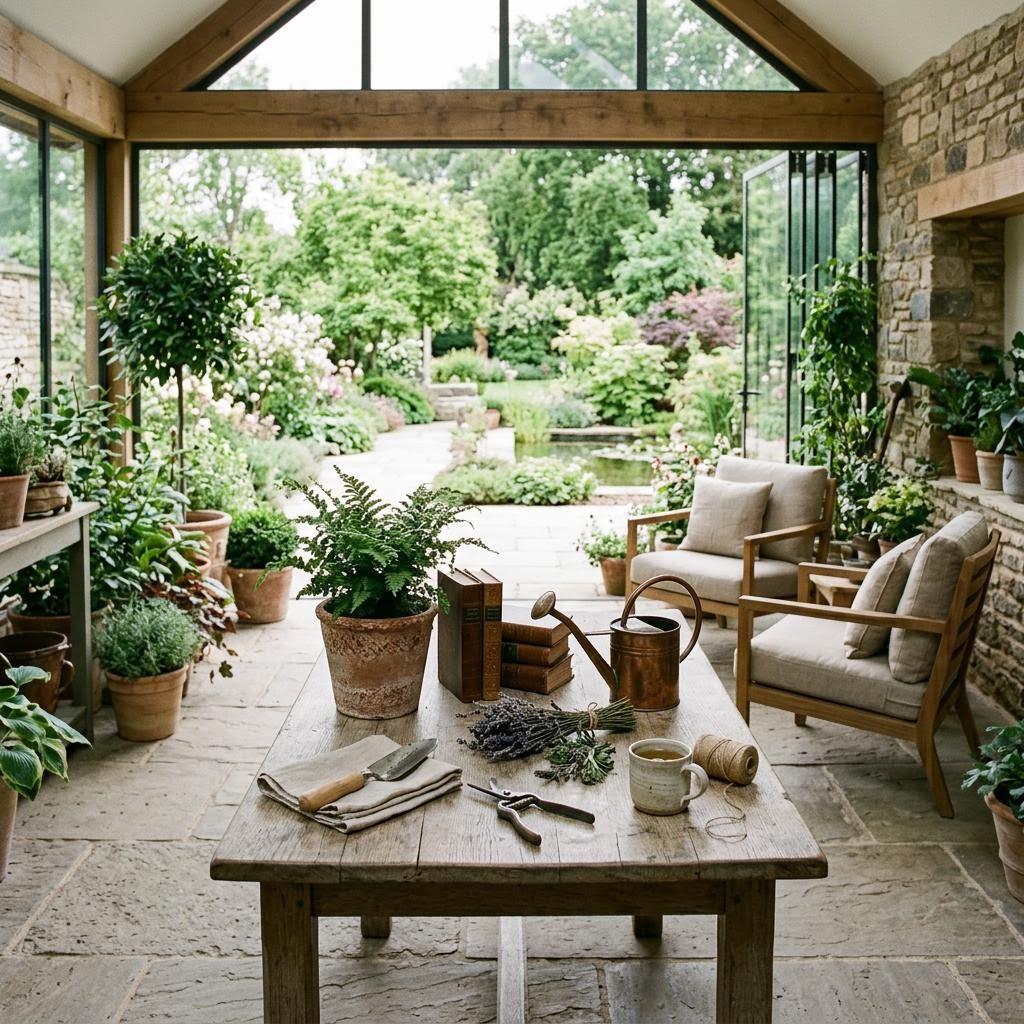 Original editorial image illustrating the garden sanctuary merchant category