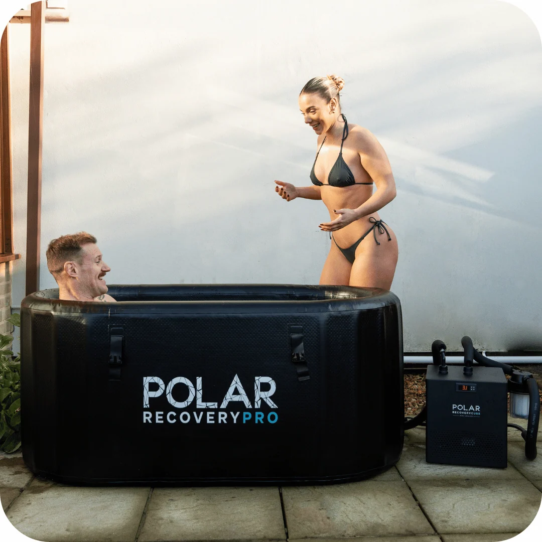 People using a Polar Recovery ice bath for cold-water immersion