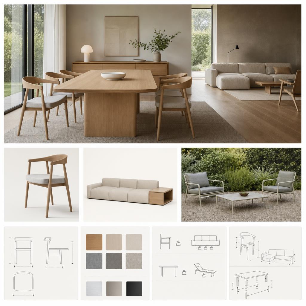 Original Milola.ch CH editorial for designer furniture for home, office and garden