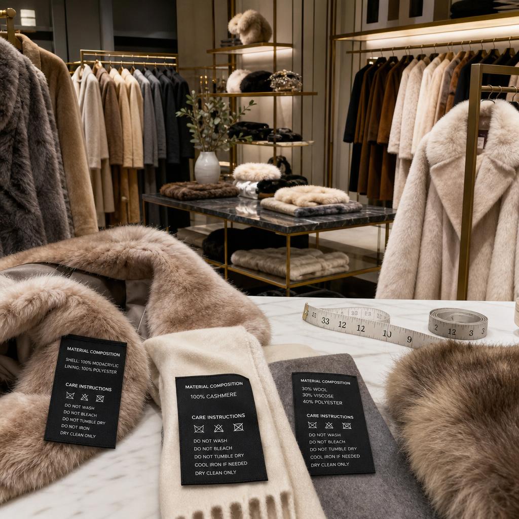 Original photographic Belle Fare US editorial for US faux-fur, cashmere and fashion outerwear storefront