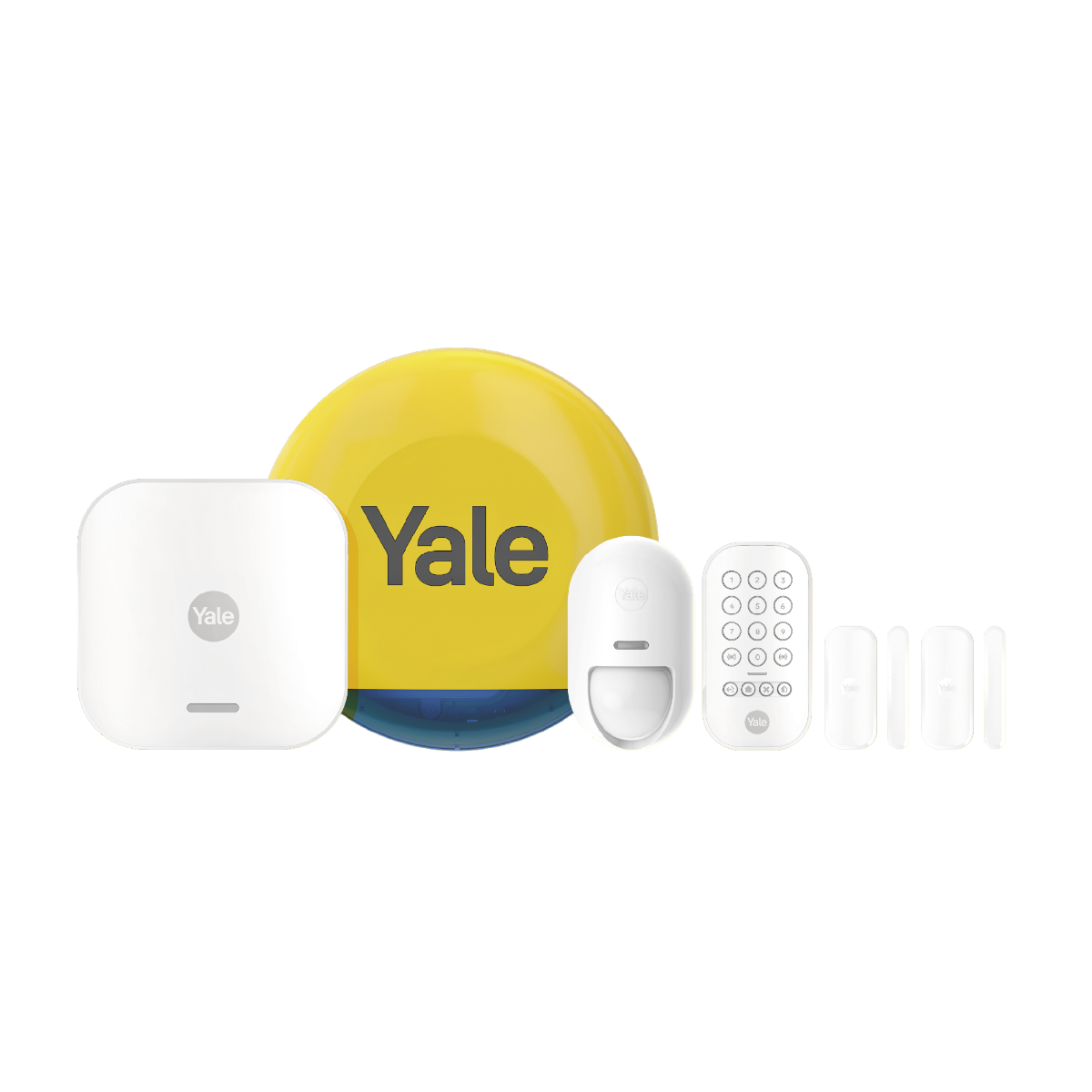 Yale smart home alarm starter kit and sensors