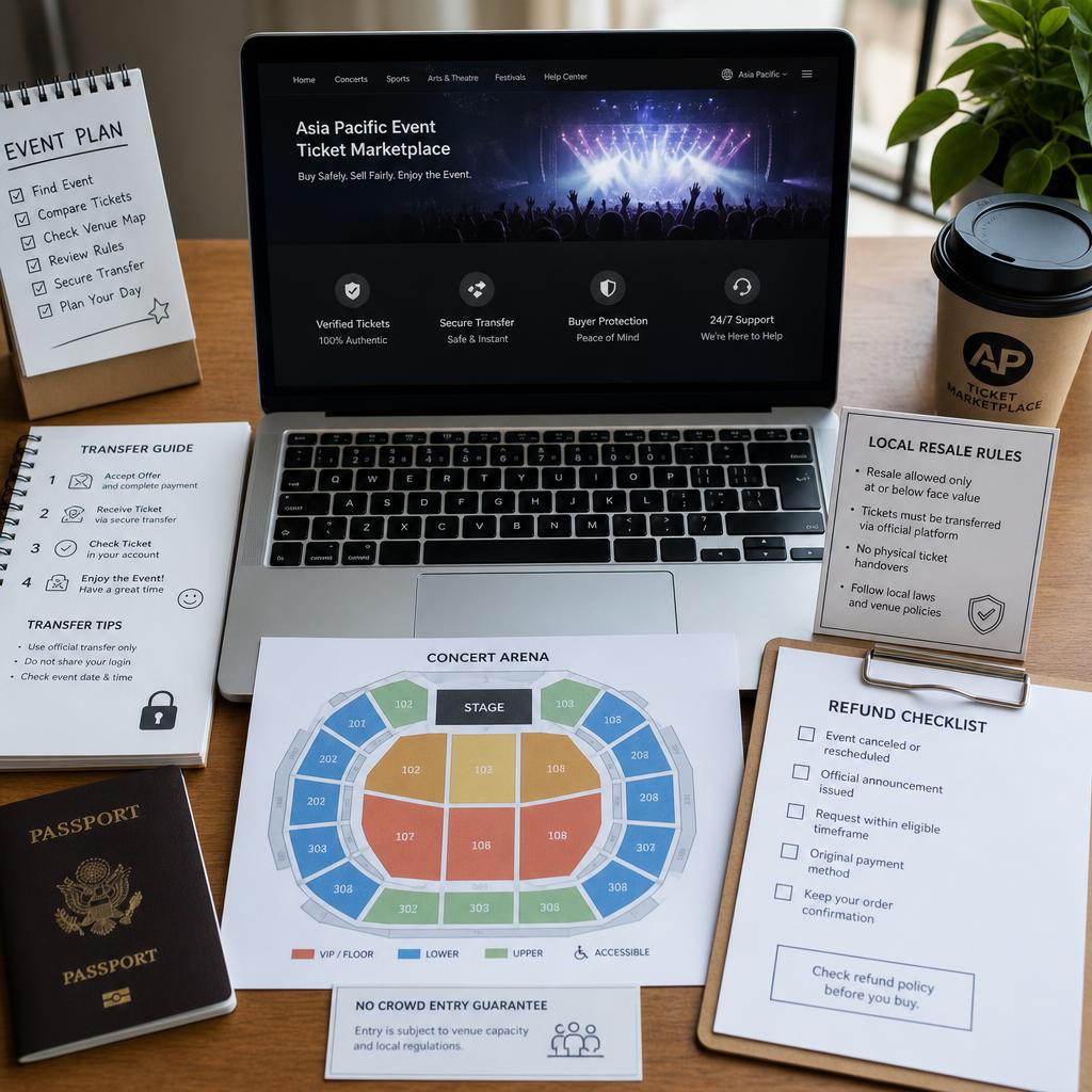 Original photographic Ticombo APAC editorial for Asia-Pacific campaign for secondary-market event tickets