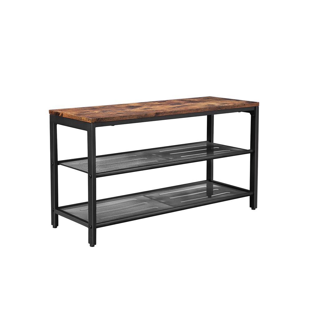Songmics hallway shoe bench with two storage shelves