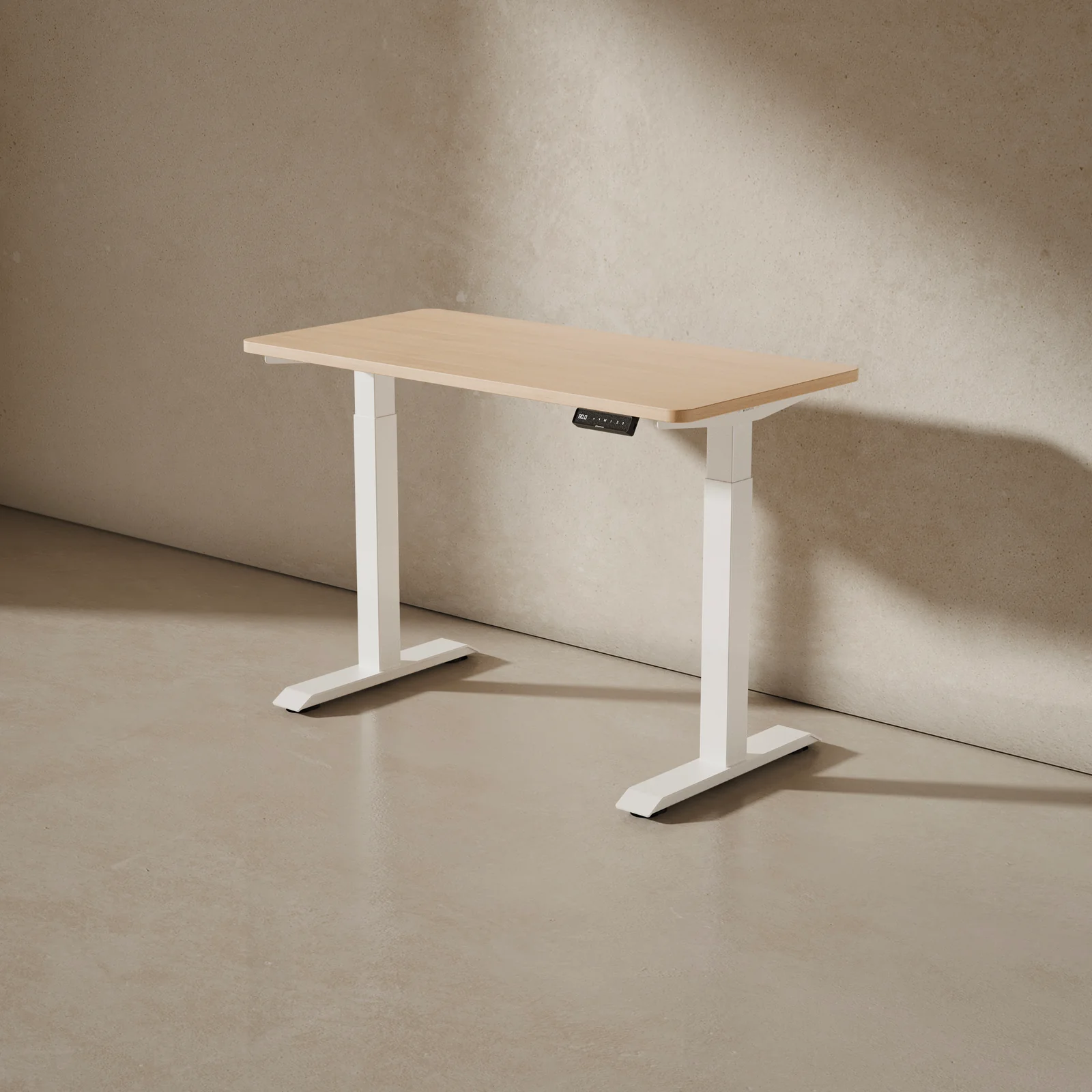 Desktronic adjustable desk in a home workspace