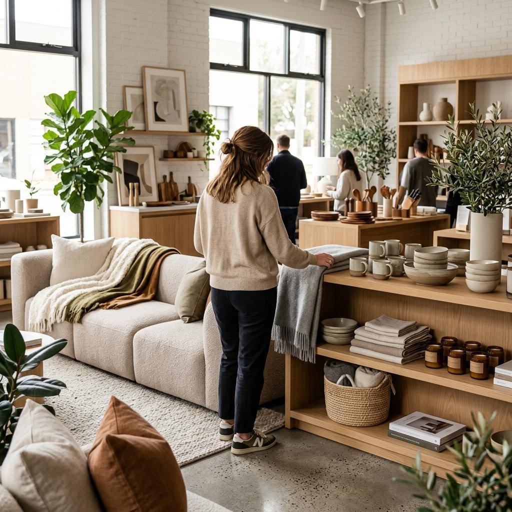 Original editorial image illustrating the Modern Comfort Living merchant category