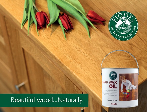 Hard-wax oil applied to wood furniture
