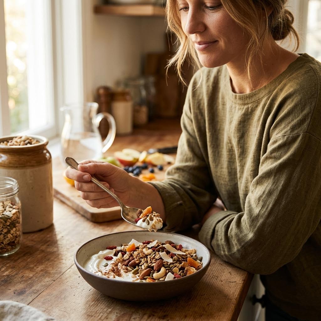 Original editorial image illustrating GURU Granola DE's product or service category