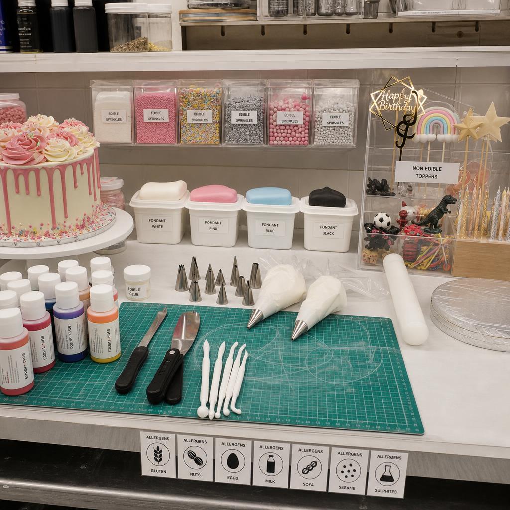Original photographic The Cake Decorating Company UK editorial for UK edible decorations, cake ingredients, tools and non-edible decorating supplies