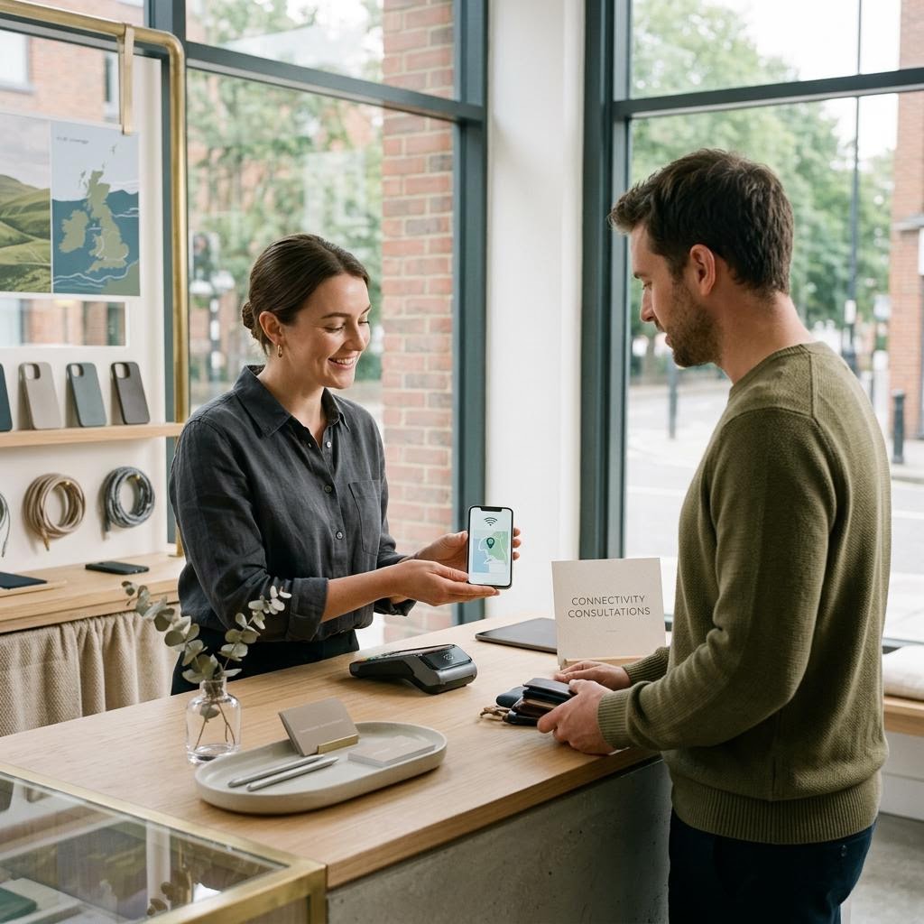 Original editorial image illustrating the Breeze eSim UK merchant category