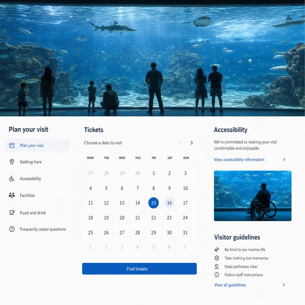 Original photographic visit-planning editorial for official SEA LIFE aquarium attraction in Melbourne