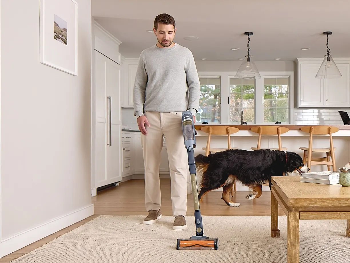 Shark cordless vacuum in a home