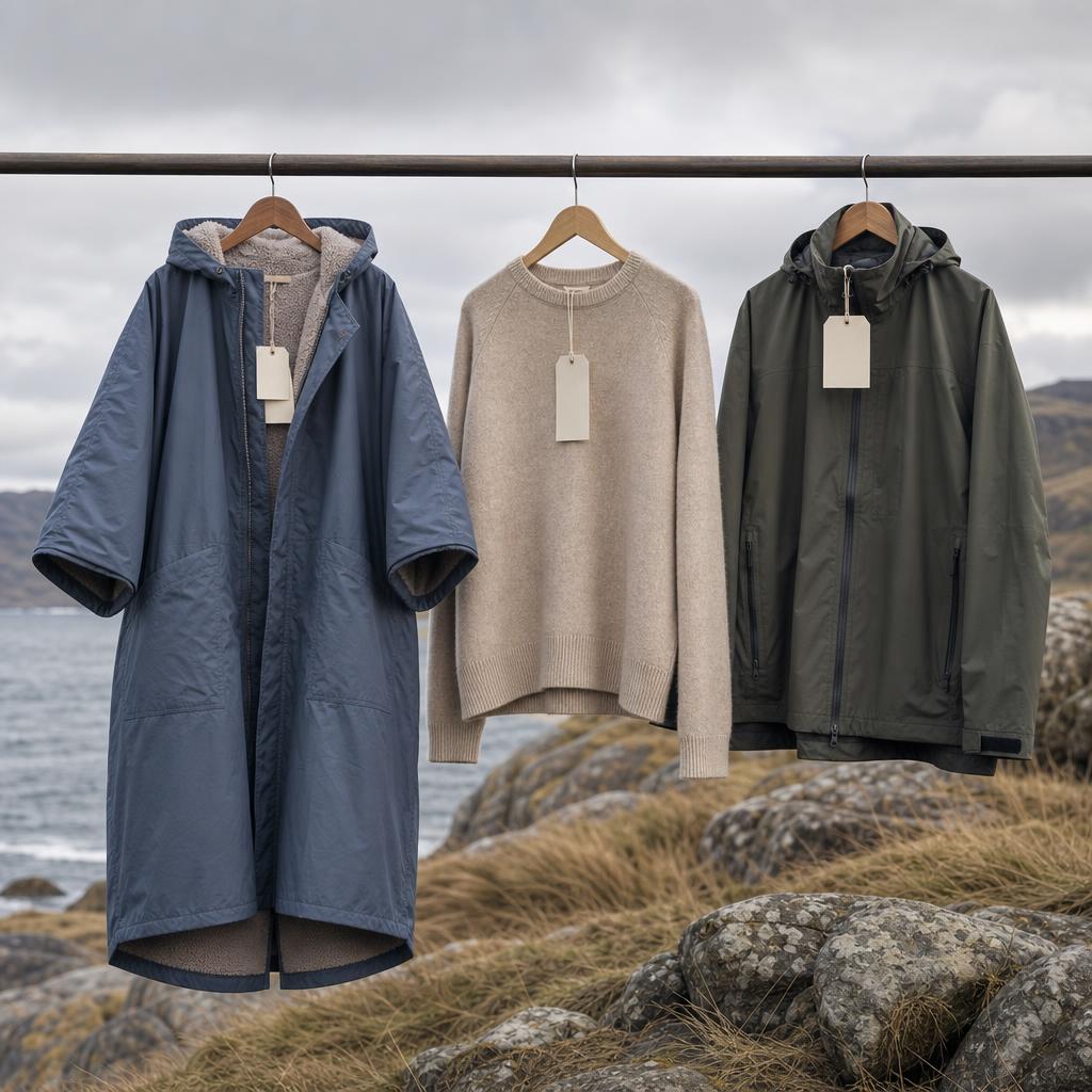 Original Xtreme Apparel editorial for waterproof changing robes, cashmere jumpers and outdoor jackets