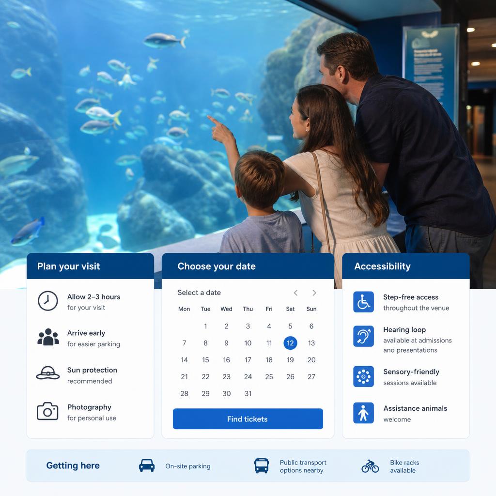 Original photographic visit-planning editorial for official SEA LIFE aquarium attraction in Mooloolaba on the Sunshine Coast
