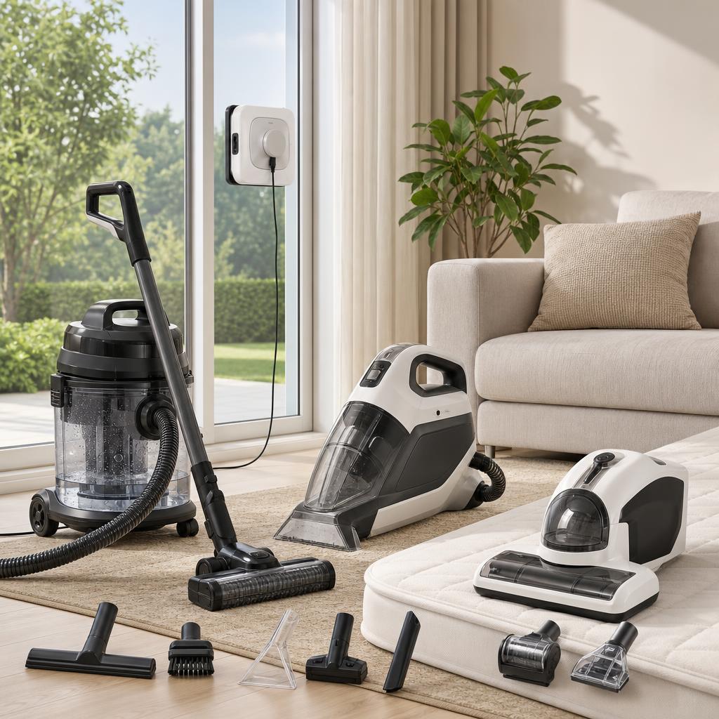 Confirm model, surface suitability, accessories, power, maintenance, warranty and delivery.